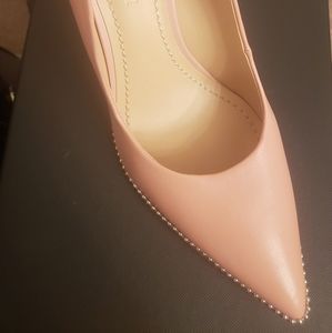 Blush Pink Leather Coach Heels
